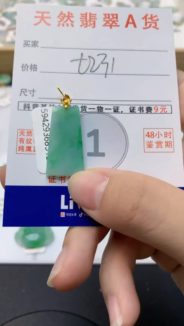 颈饰18K金镶嵌翡翠天然缅甸A货翡翠