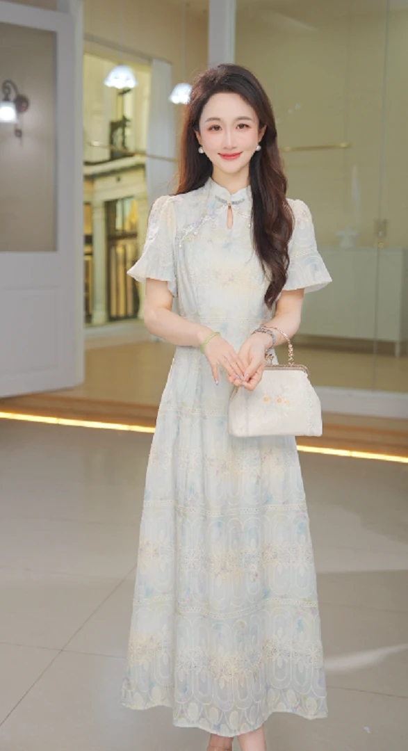 【锦上添花】苏醒的乐园2025新款连衣裙洋气温婉大方衣服SXL25216