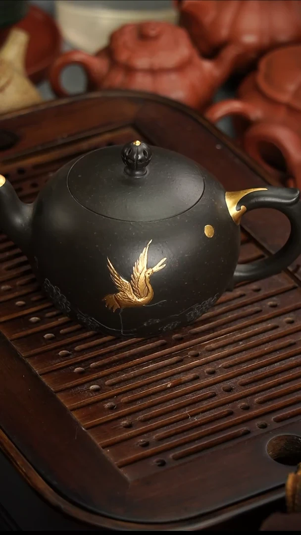 茶壶紫砂王*越宜兴紫砂九龄君子兰一粒珠