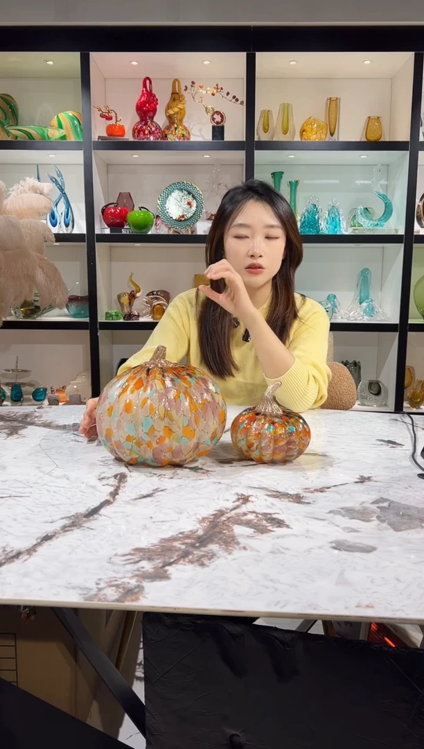 炫彩南瓜摆件一对