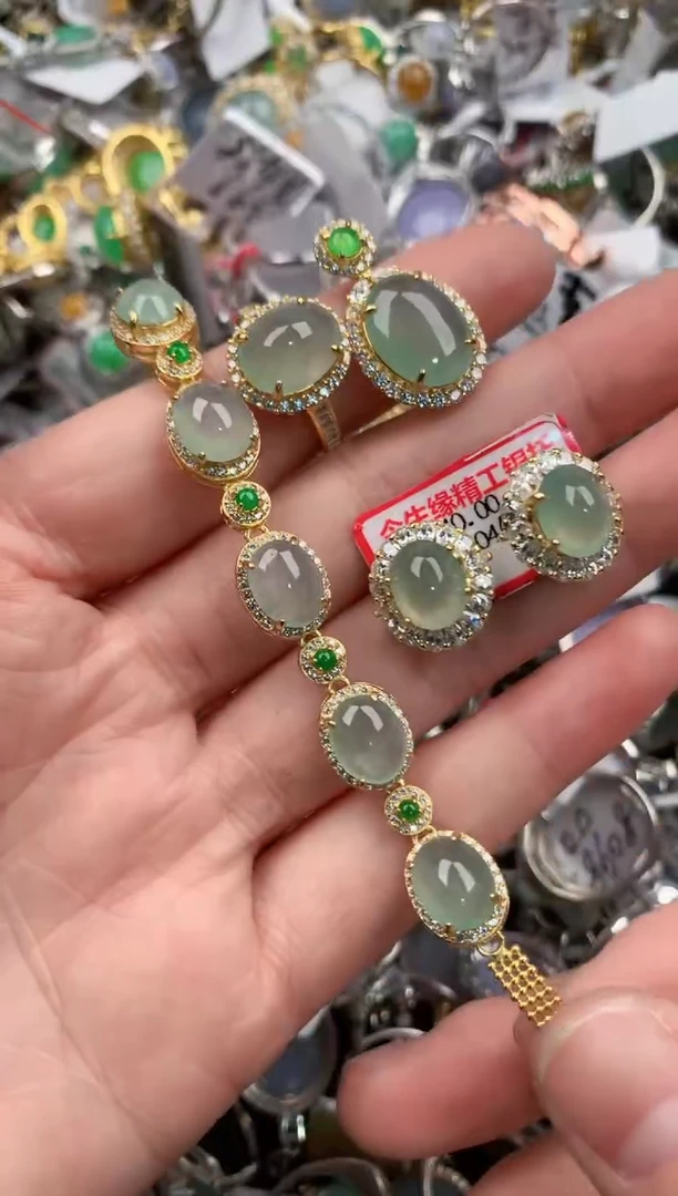 银S925镶嵌戒指翡翠111     7