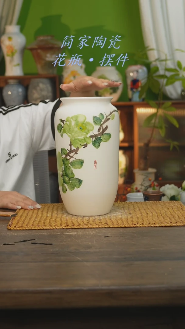 瓷片景德镇纯手工手绘花器摆件