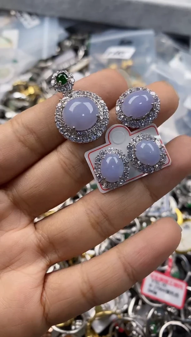 银S925镶嵌戒指翡翠333---7