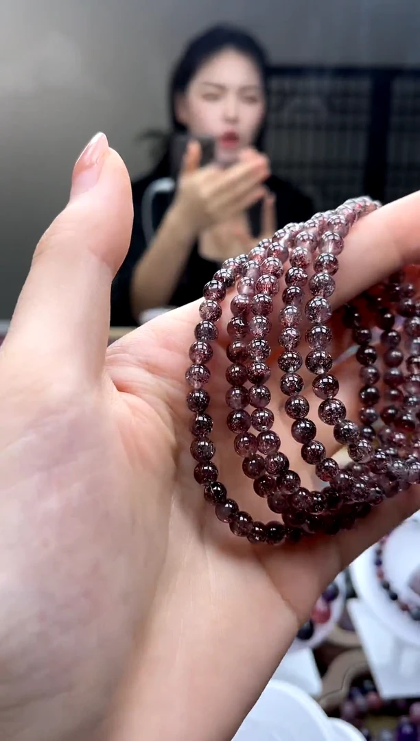 未镶嵌手串水晶超七金草莓5mm多样性发一