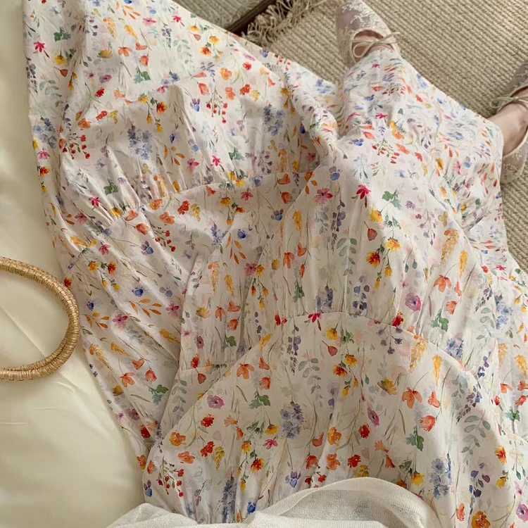 2025春秋新款法式碎花半身裙女款小清新高腰显瘦时尚印花a字半裙