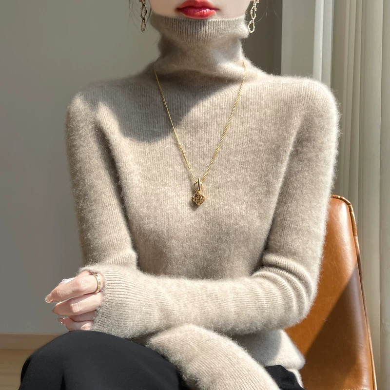 堆堆领高翻毛衣秋冬打底针织衫N38088B