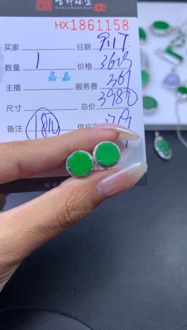 未镶嵌挂件翡翠～**～哈轩 耳饰一对1