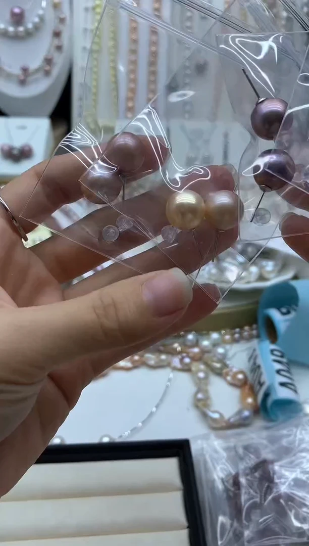 银S925镶嵌淡水珍珠耳饰多样性发其一