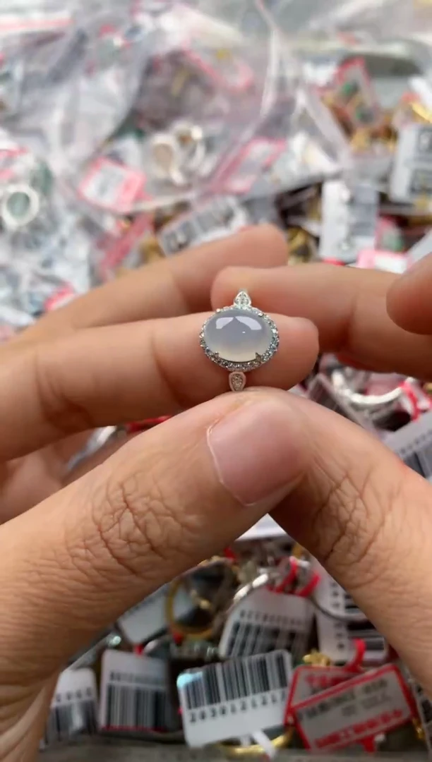 银S925镶嵌戒指翡翠888               1