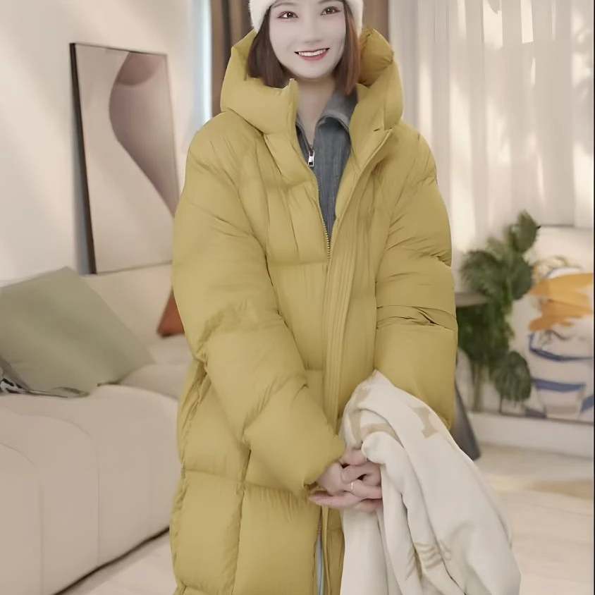 2025冬季新款零压泡芙95新国标白鹅绒高充389g南瓜帽长款鹅绒服