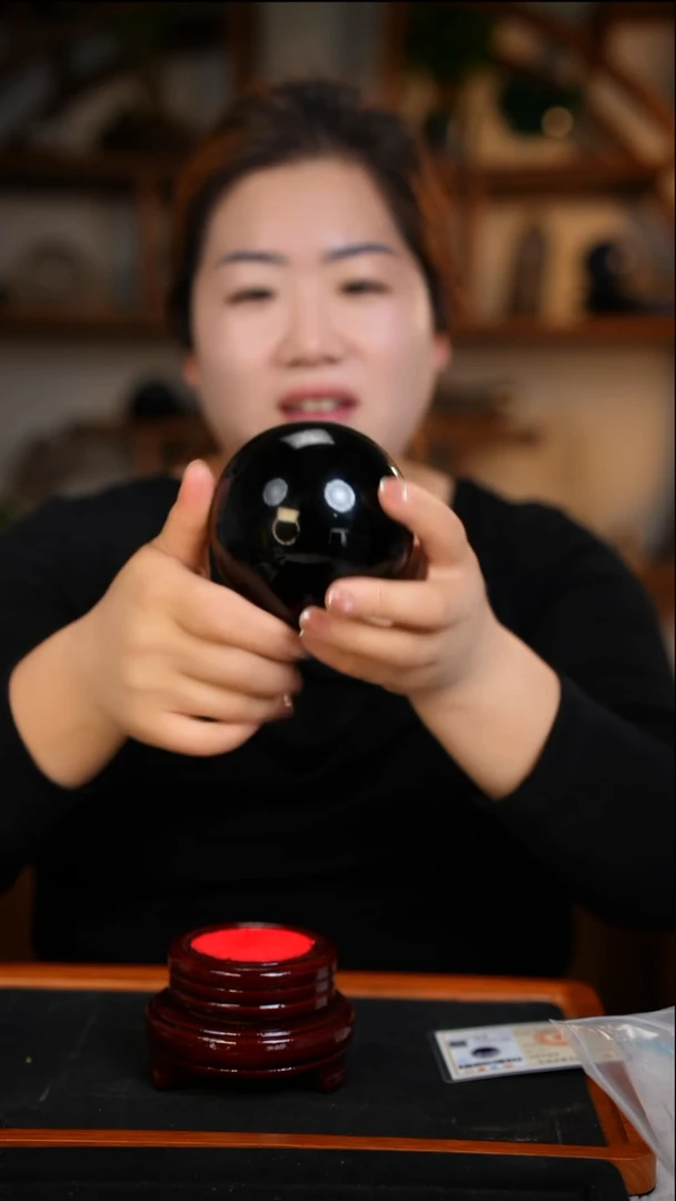 未镶嵌黑曜岩摆件黑曜石球D575