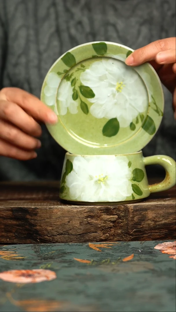 【闪购商品】杯杯釉下彩手工手绘同款陶器