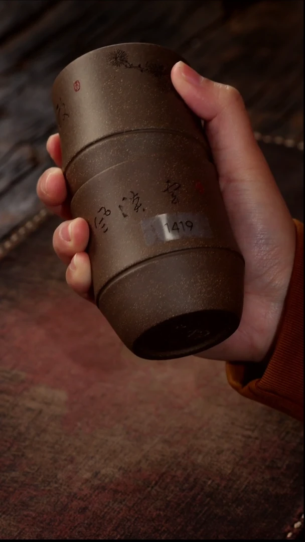 茶杯紫砂非遗茶器-人物+小鹿