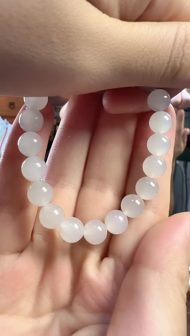 手串未镶嵌和田玉白玉8mm