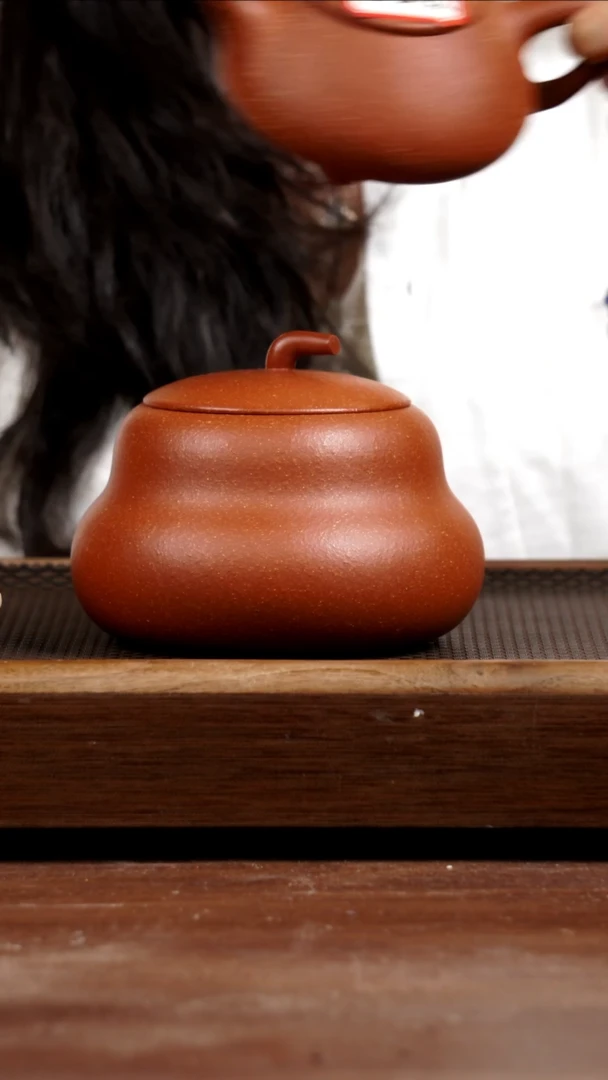 茶壶紫砂红降茶叶罐