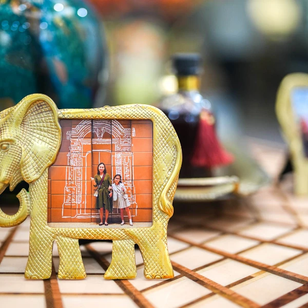 【奇居铜饰】黄铜轻奢高档大象相框摆件客厅玄关桌面摆台左/右款#GY