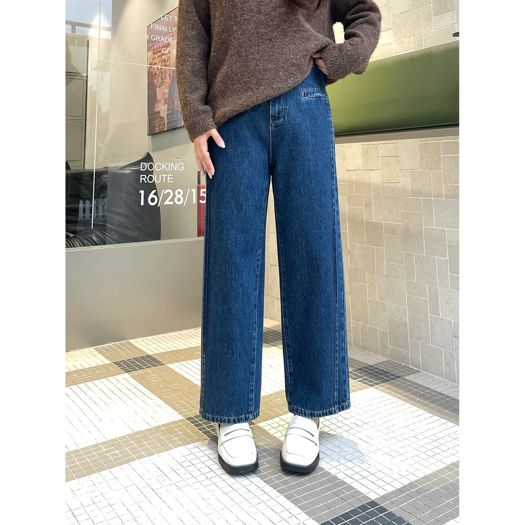 裂渡宣宣【穿搭公式】显瘦九分裤长裤冬百搭直筒宽松牛仔裤ZY508V01