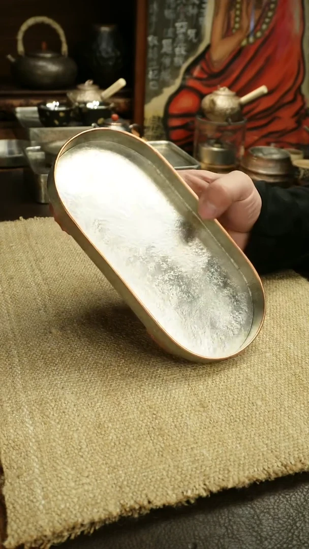 【闪购商品】纯锡全手包铜边椭圆