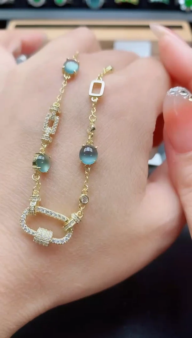 套链银S925镶嵌翡翠1