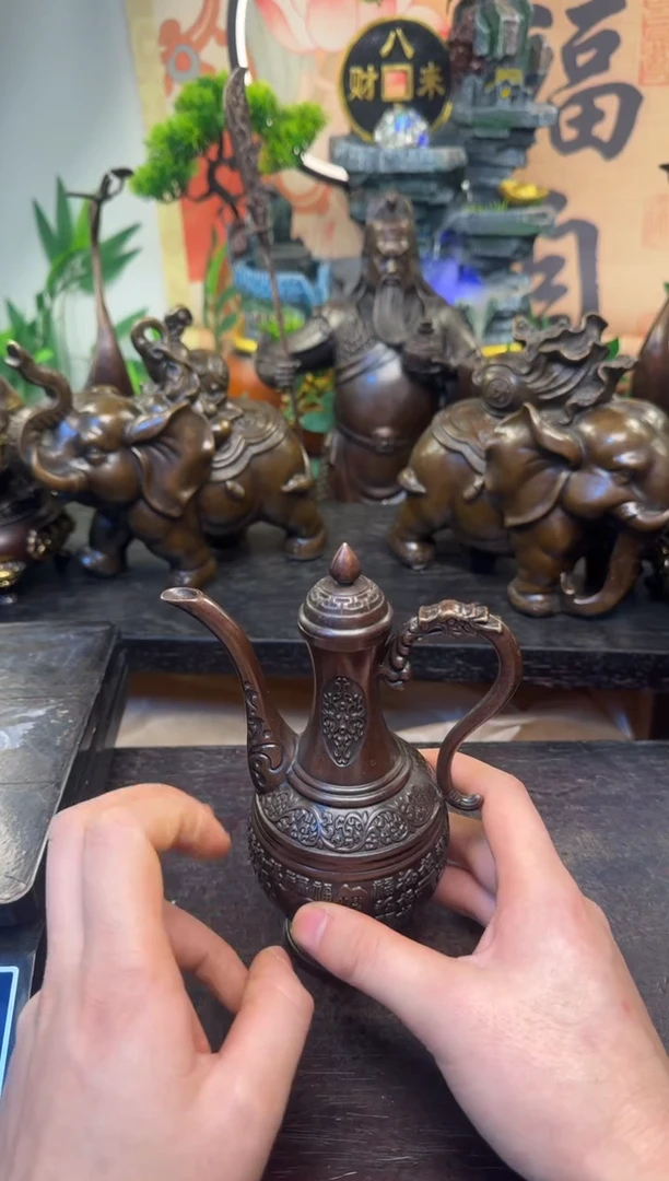 买铜就来旺铜杂货铺！（百福酒壶）