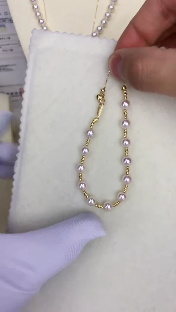 18K金镶嵌DA海水珍珠 GD141 手链 6-6.5