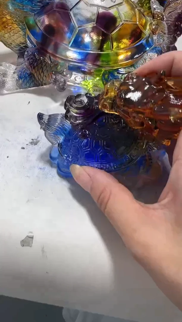 手工艺品琉璃524 龙龟 微瑕作品  不退不换  介意勿拍