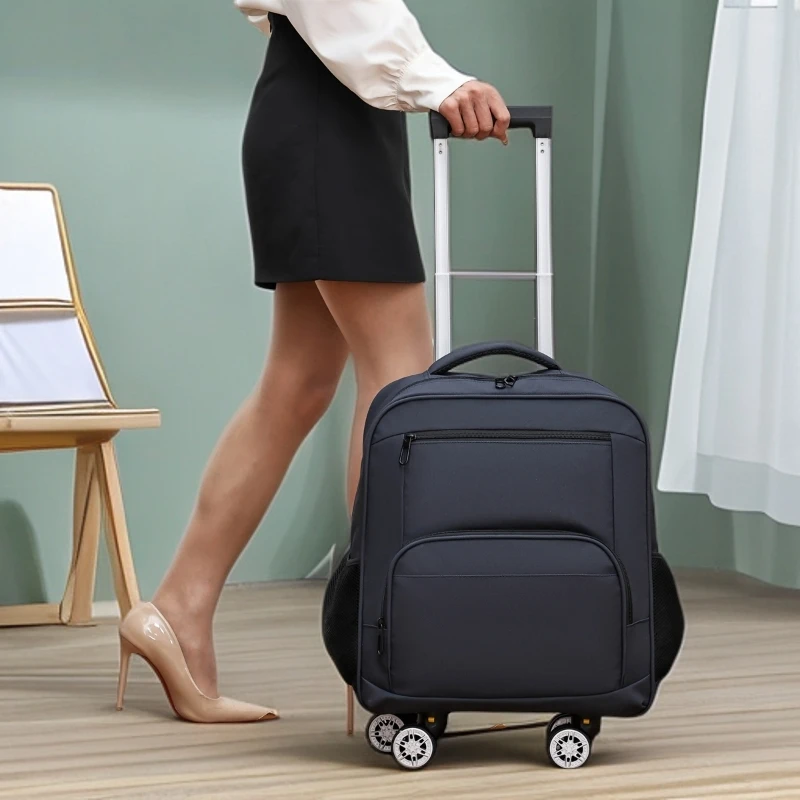 多功能拉杆包商务出差可拆卸万向轮健身纯色双肩背包大行李旅行包