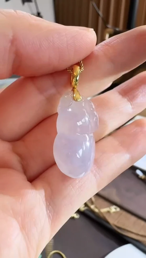 吊坠(不含链)18K金镶嵌翡翠吊坠