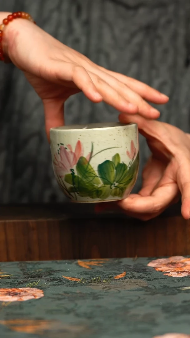 杯釉下彩手工手绘同款陶器