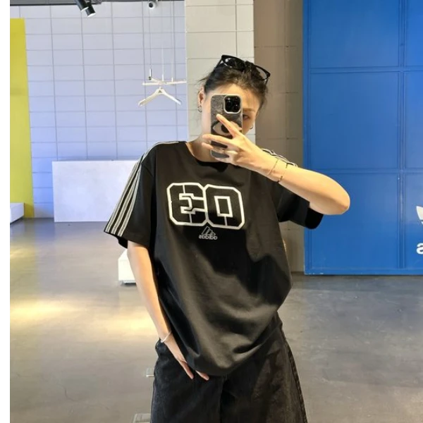 adidas/阿迪达斯三叶草 T-SHIRT纯棉运动短袖圆领logoT恤 JX2633