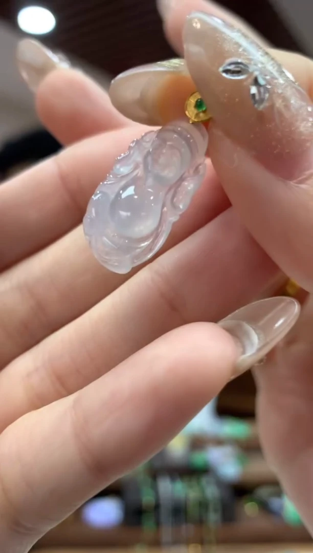 【闪购商品】翡翠吊坠(不含链)18K金镶嵌财神