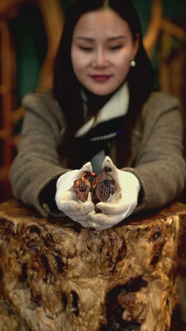 木一*雷击枣木叶子挂件*2