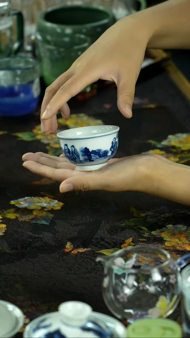 中秋国庆景德镇手绘瓷器