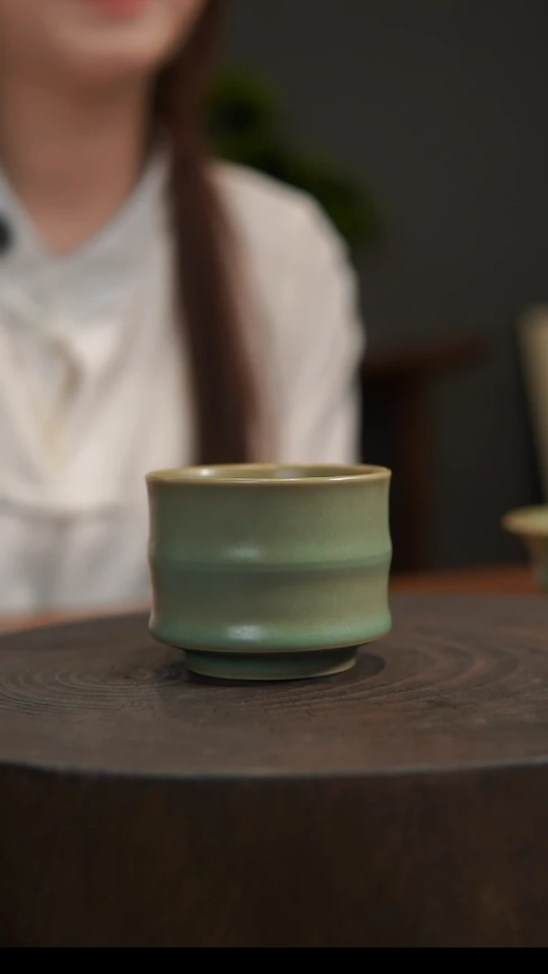 杯子军竹节杯 汝州原产地  原矿老釉