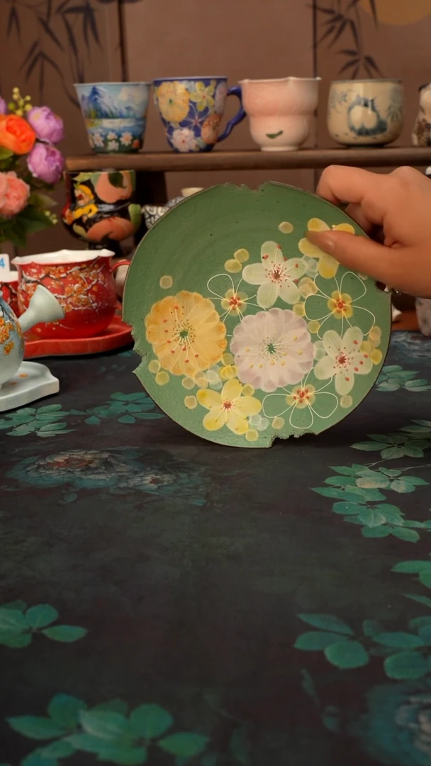 花满蹊   绿色紫砂壶承