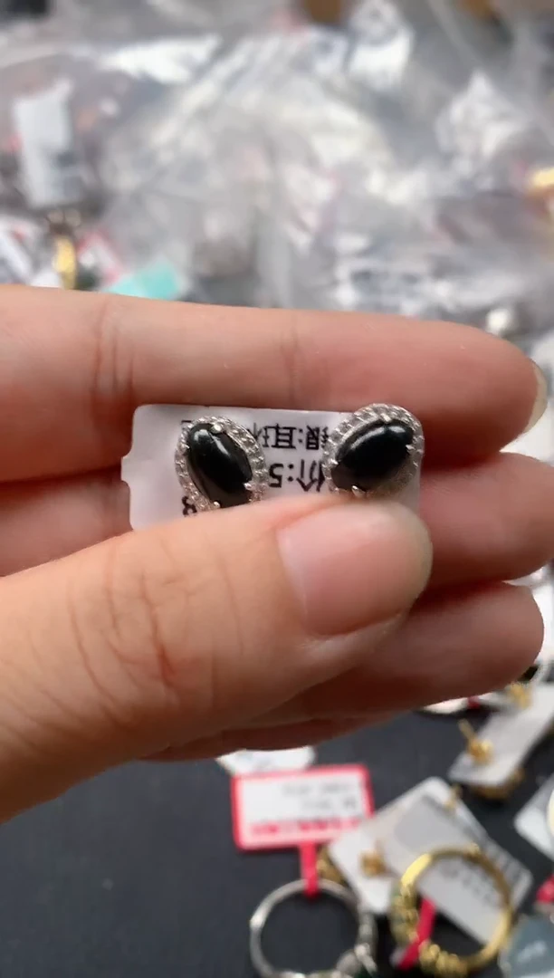 银S925镶嵌戒指翡翠天然A货缅甸翡翠