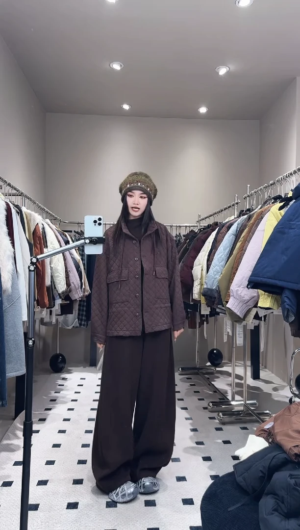 长款咖棉服00000