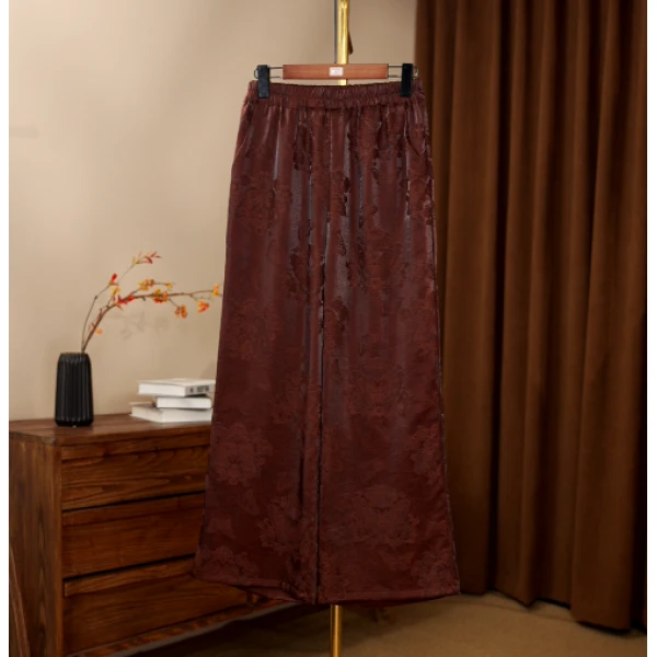 【云想陈先生-柳岸蝶香】中式重工蝴蝶提花休闲直通裤5306