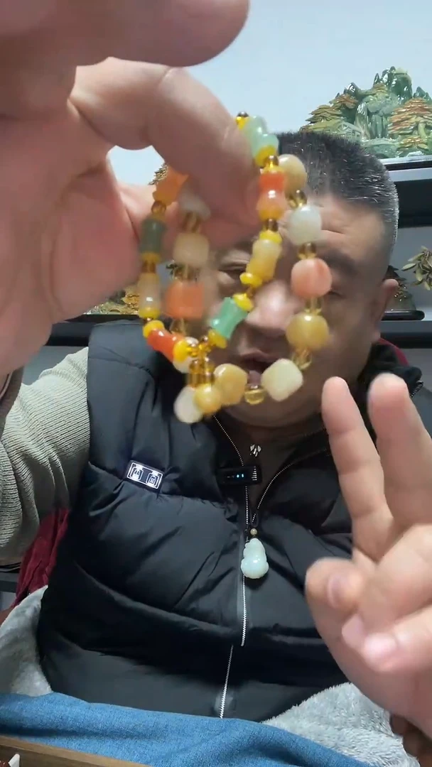 未镶嵌手串石英质玉金丝玉方糖手串加竹节手串两条