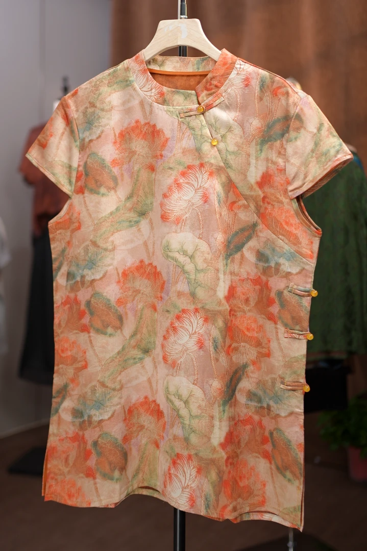 2005【好运莲莲】新中式复古中长款百搭时尚奥黛