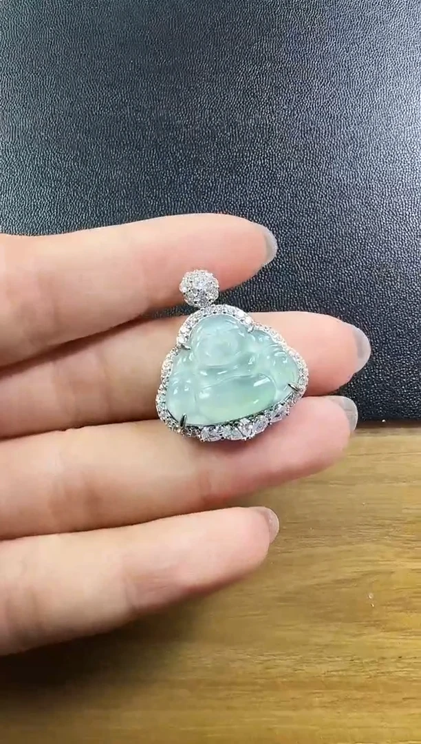 【闪购商品】翡翠吊坠(不含链)银S925镶嵌佛公