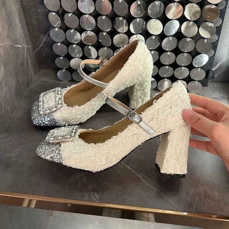 【红姐】甜酷风高跟鞋秋冬季2024软底不累脚防滑时尚粗跟女鞋AL110