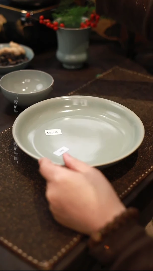 【闪购商品】杯0061一级品柴烧天青仿古卷足撇口洗