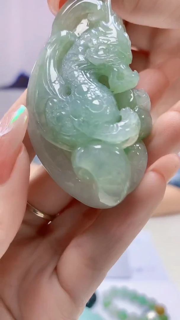 【闪购商品】定制翡翠未镶嵌4688DD-毛货136龙牌