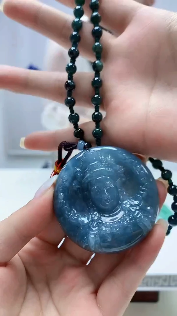 定制翡翠未镶嵌4852ms-毛货47观音赠珠链