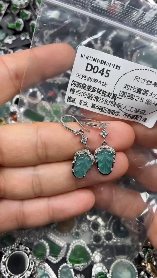 颈饰未镶嵌翡翠D045耳钩