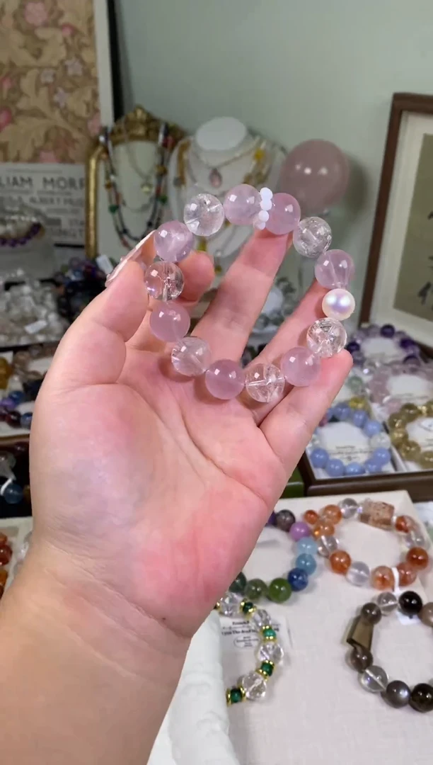 未镶嵌手串水晶白阿塞马粉设计款