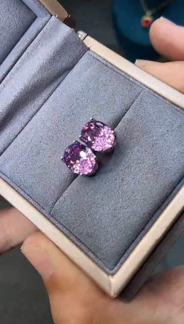 银S925镶嵌耳饰碧玺........