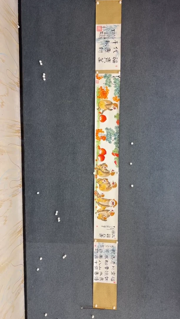 国画郑志宗-5米长卷-福如东海金猴