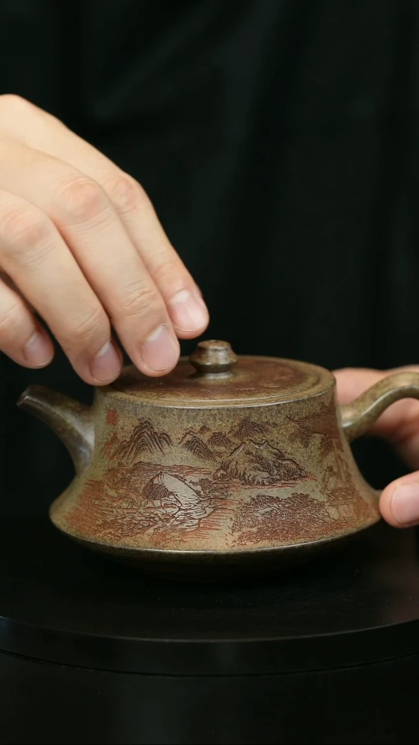 茶壶紫砂夏**阳H2015李琴段泥山水柱础